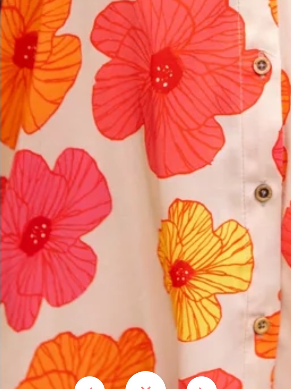 Button-Down Floral Shirt in Red and Orange - Picture 2 of 2